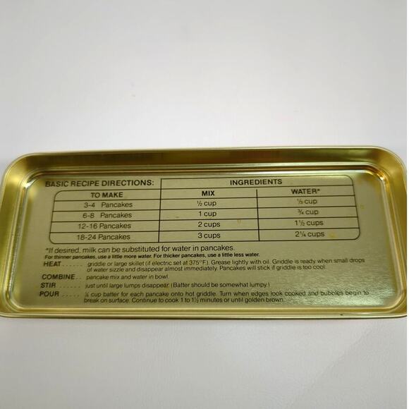 Vtg Pillsbury Hungry Jack Pancake Mix Tin Empty Metal Box Container Minor Wear - Picture 6 of 10